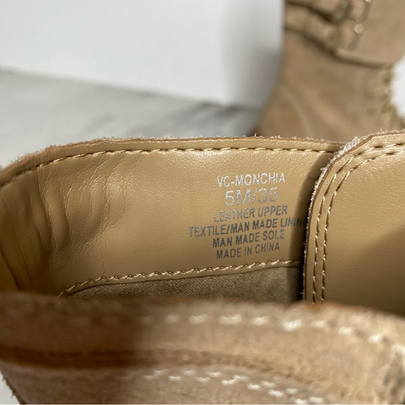 Vince Camuto Monchia Tan Suede Lace Up Lug Sole Boot 5M - Picture 11 of 14